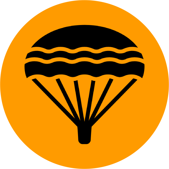 Parachute sur fond orange